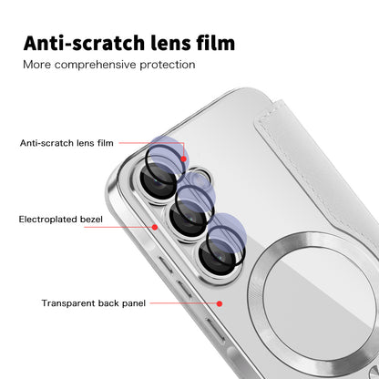 Custodia MagSafe per Samsung Galaxy A37 5G, Techsuit, SmartMag Book, Grigio