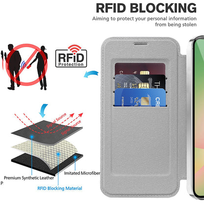 Custodia MagSafe per Samsung Galaxy A37 5G, Techsuit, SmartMag Book, Grigio