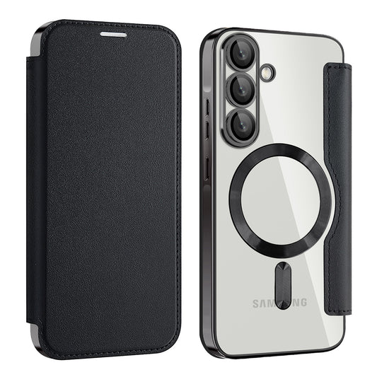 Custodia MagSafe per Samsung Galaxy A37 5G, Techsuit, SmartMag Book, Nera