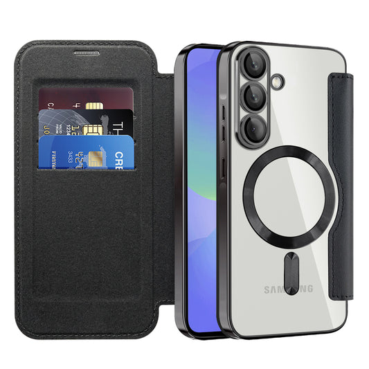 Custodia MagSafe per Samsung Galaxy A37 5G, Techsuit, SmartMag Book, Nera