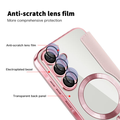 Custodia MagSafe per Samsung Galaxy A37 5G, Techsuit, SmartMag Book, Rosa