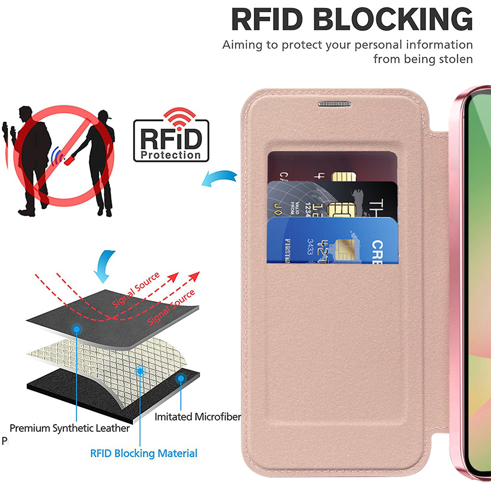 Custodia MagSafe per Samsung Galaxy A37 5G, Techsuit, SmartMag Book, Rosa