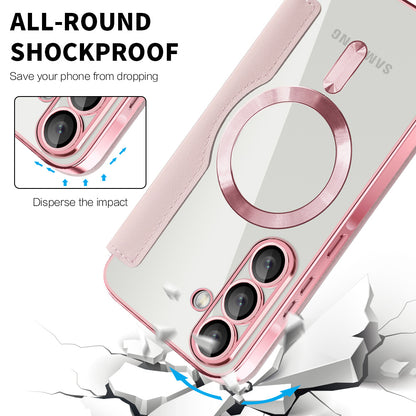 Custodia MagSafe per Samsung Galaxy A37 5G, Techsuit, SmartMag Book, Rosa
