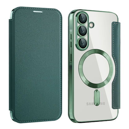 Custodia MagSafe per Samsung Galaxy A37 5G, Techsuit, SmartMag Book, Verde