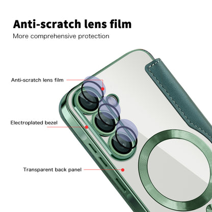 Custodia MagSafe per Samsung Galaxy A37 5G, Techsuit, SmartMag Book, Verde