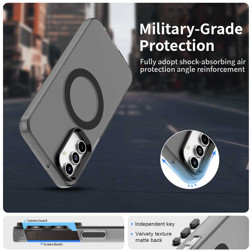 Custodia MagSafe per Samsung Galaxy A55 5G A556, Techsuit, CandyCase, Nera