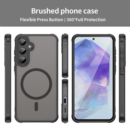 Custodia MagSafe per Samsung Galaxy A55 5G A556, Techsuit, HaloFrost II, Nera
