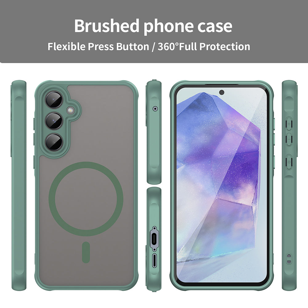 Custodia MagSafe per Samsung Galaxy A55 5G A556, Techsuit, HaloFrost II, Verde