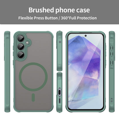 Custodia MagSafe per Samsung Galaxy A55 5G A556, Techsuit, HaloFrost II, Verde