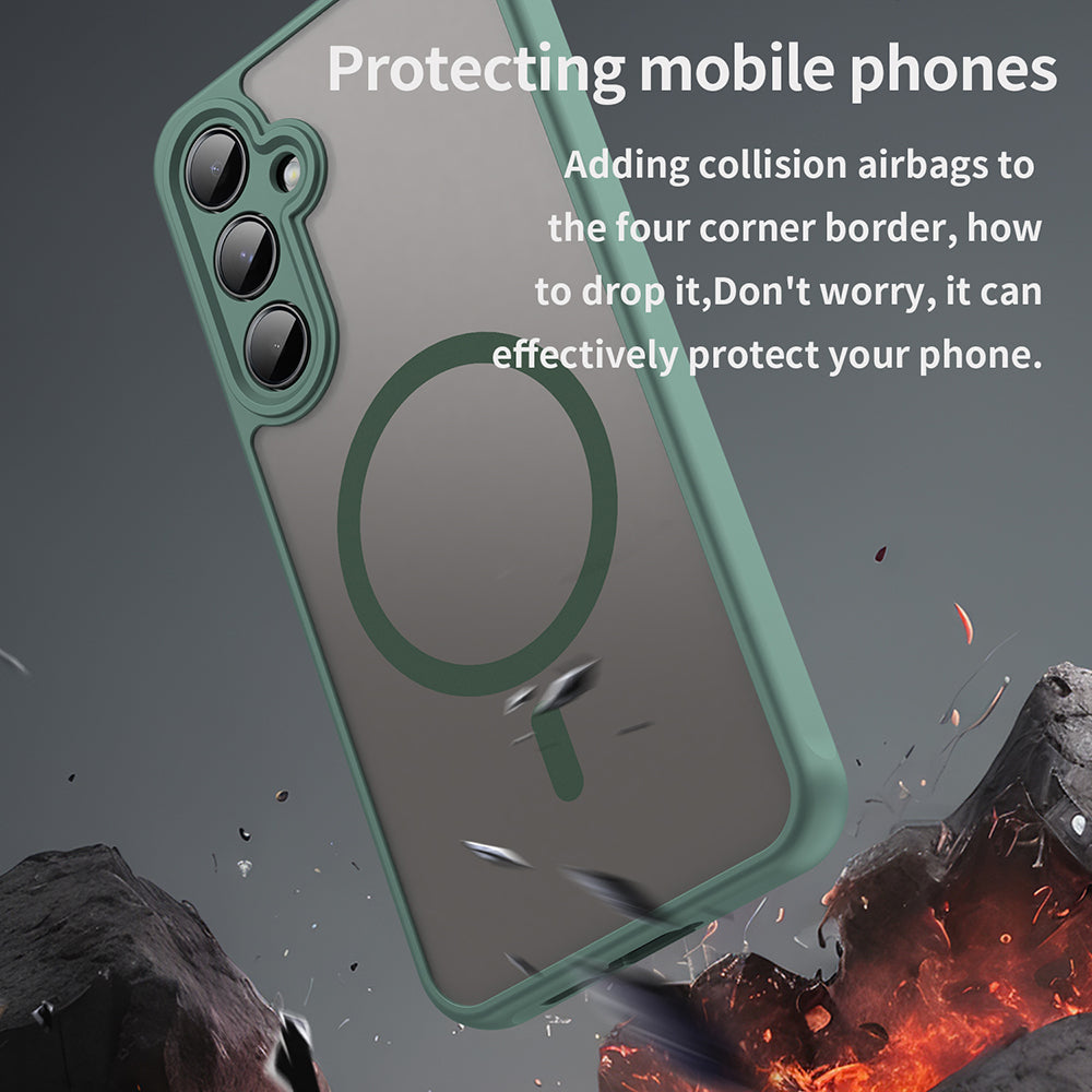 Custodia MagSafe per Samsung Galaxy A55 5G A556, Techsuit, HaloFrost II, Verde