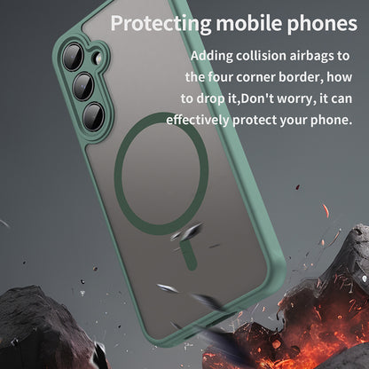 Custodia MagSafe per Samsung Galaxy A55 5G A556, Techsuit, HaloFrost II, Verde