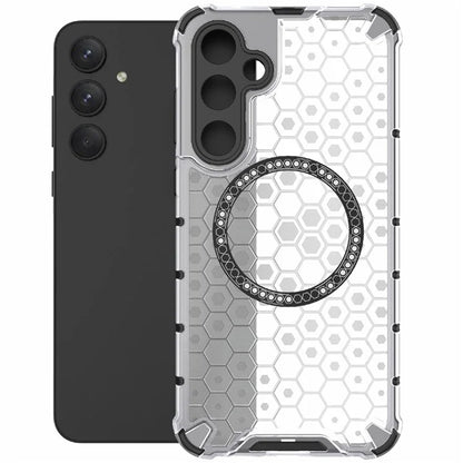 Custodia MagSafe per Samsung Galaxy A55 5G A556, Techsuit, HoneyComb Shield, Bianca