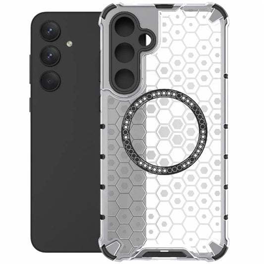 Custodia MagSafe per Samsung Galaxy A55 5G A556, Techsuit, HoneyComb Shield, Bianca