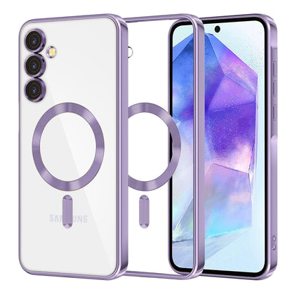 Custodia MagSafe per Samsung Galaxy A55 5G A556, Techsuit, Luxury Crystal, Viola Chiaro