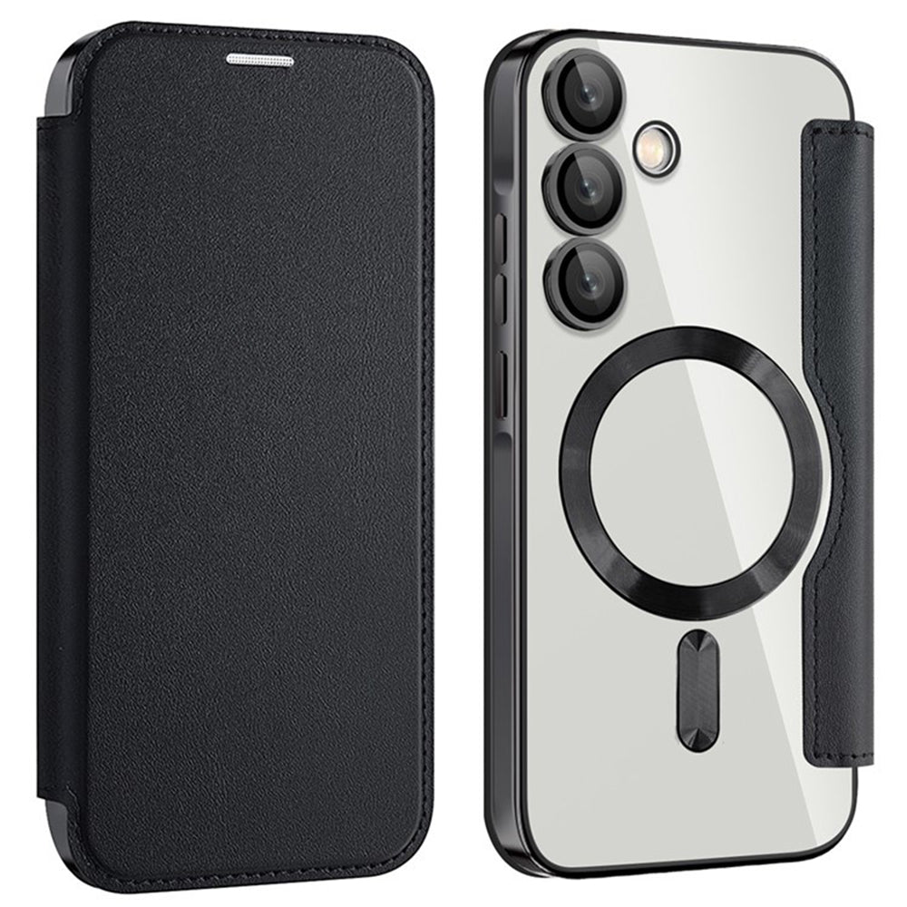 Custodia MagSafe per Samsung Galaxy A55 5G A556, Techsuit, SmartMag Book, Nera