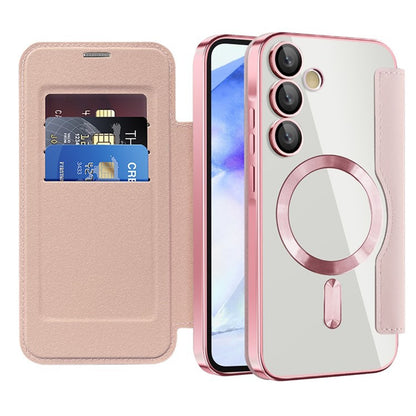 Custodia MagSafe per Samsung Galaxy A55 5G A556, Techsuit, SmartMag Book, Rosa