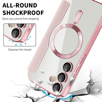 Custodia MagSafe per Samsung Galaxy A55 5G A556, Techsuit, SmartMag Book, Rosa