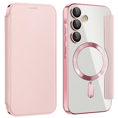 Custodia MagSafe per Samsung Galaxy A55 5G A556, Techsuit, SmartMag Book, Rosa