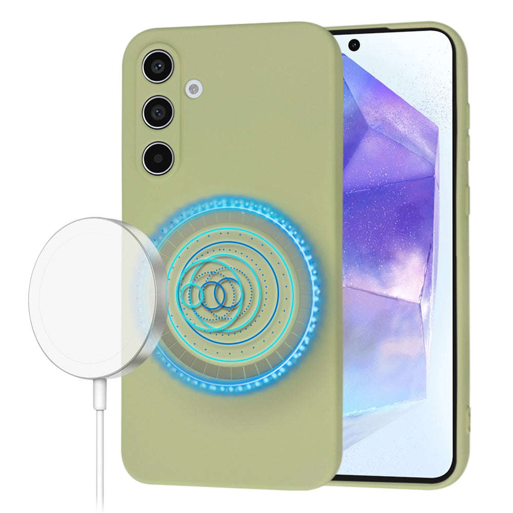 Custodia MagSafe per Samsung Galaxy A55 5G A556, Techsuit, SoftFlex, Matcha