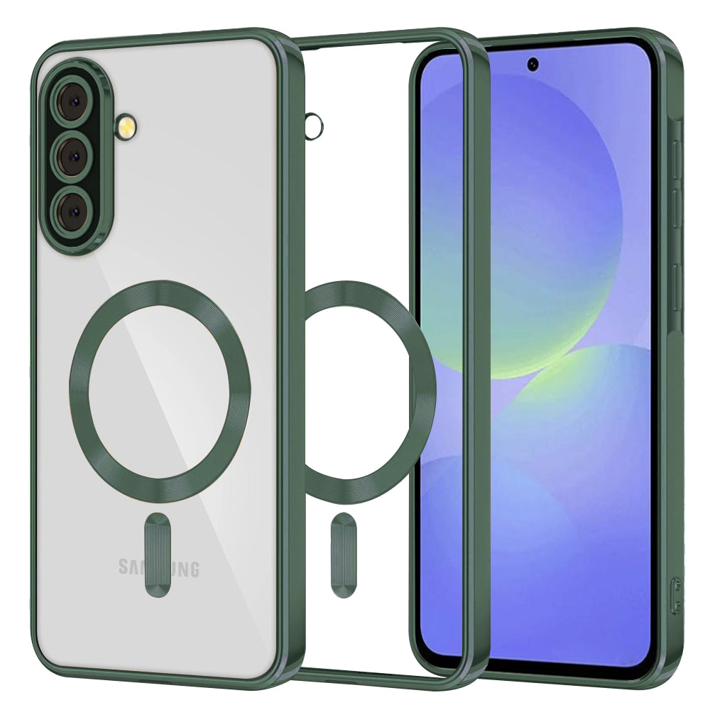 Custodia MagSafe per Samsung Galaxy A56 A566 / A36 A366, Techsuit, Luxury Crystal, Verde Scuro