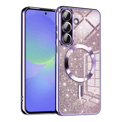 Custodia MagSafe per Samsung Galaxy A56 A566 / A36 A366, Techsuit, Luxury Glitter, Viola Chiaro