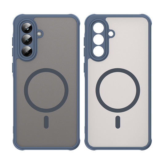Custodia MagSafe per Samsung Galaxy A56 A566, Techsuit, HaloFrost II, Blu Navy