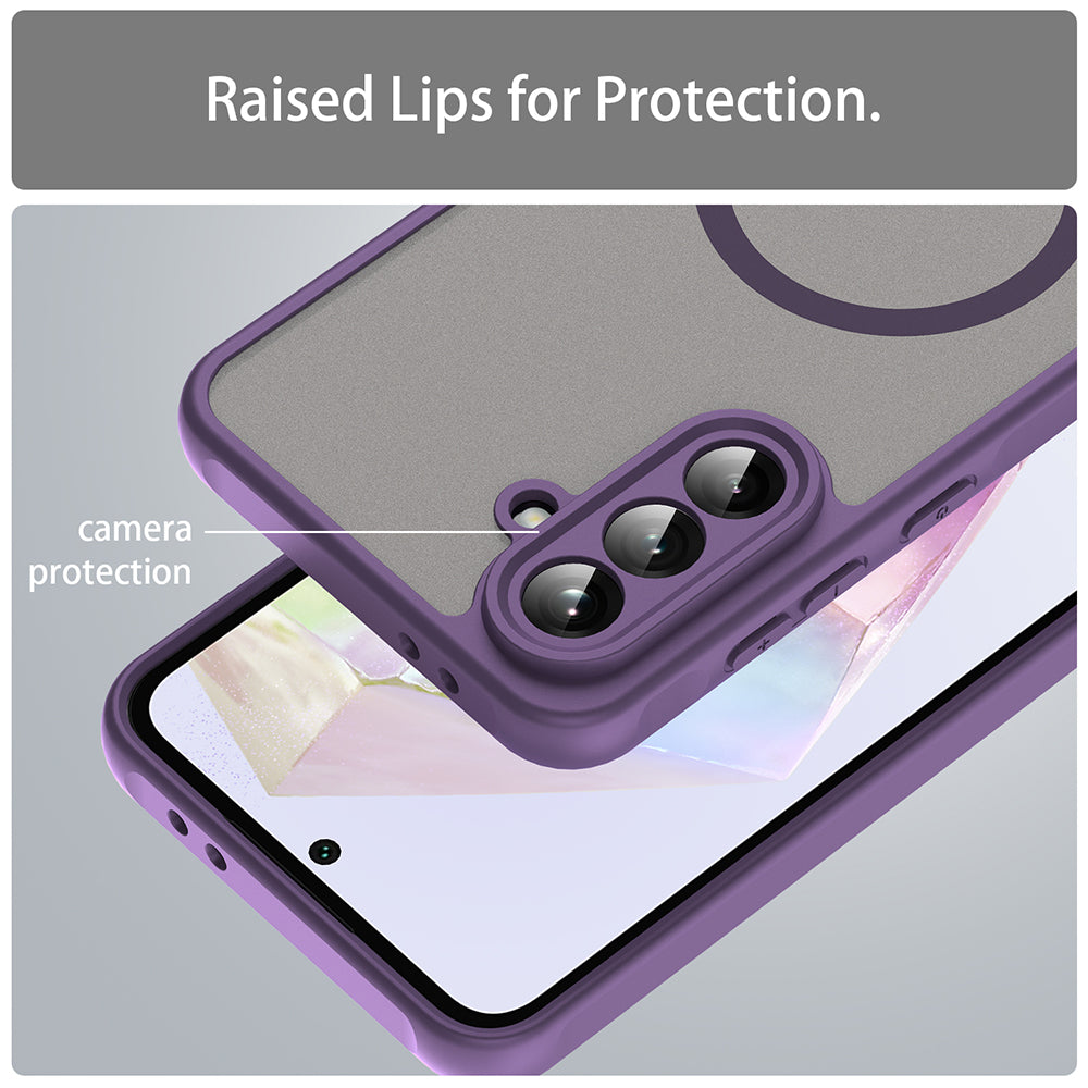 Custodia MagSafe per Samsung Galaxy A56 A566, Techsuit, HaloFrost II, Viola