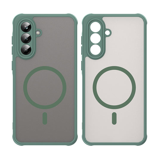 Custodia MagSafe per Samsung Galaxy A56 A566, Techsuit, HaloFrost II, Verde