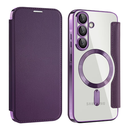 Custodia MagSafe per Samsung Galaxy A56 A566, Techsuit, SmartMag Book, Viola