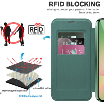 Custodia MagSafe per Samsung Galaxy A56 A566, Techsuit, SmartMag Book, Verde