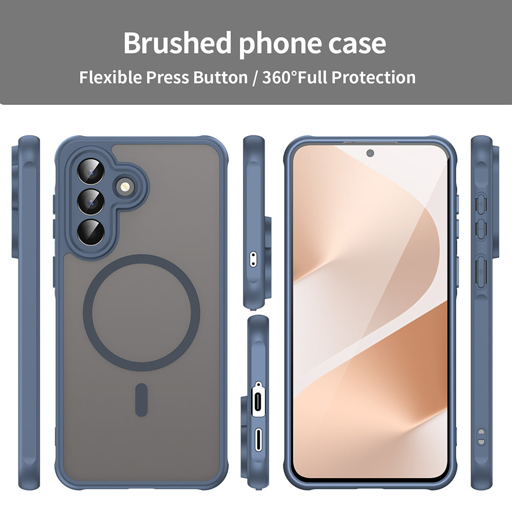 Custodia MagSafe per Samsung Galaxy A57 5G, Techsuit, HaloFrost II, Blu Navy