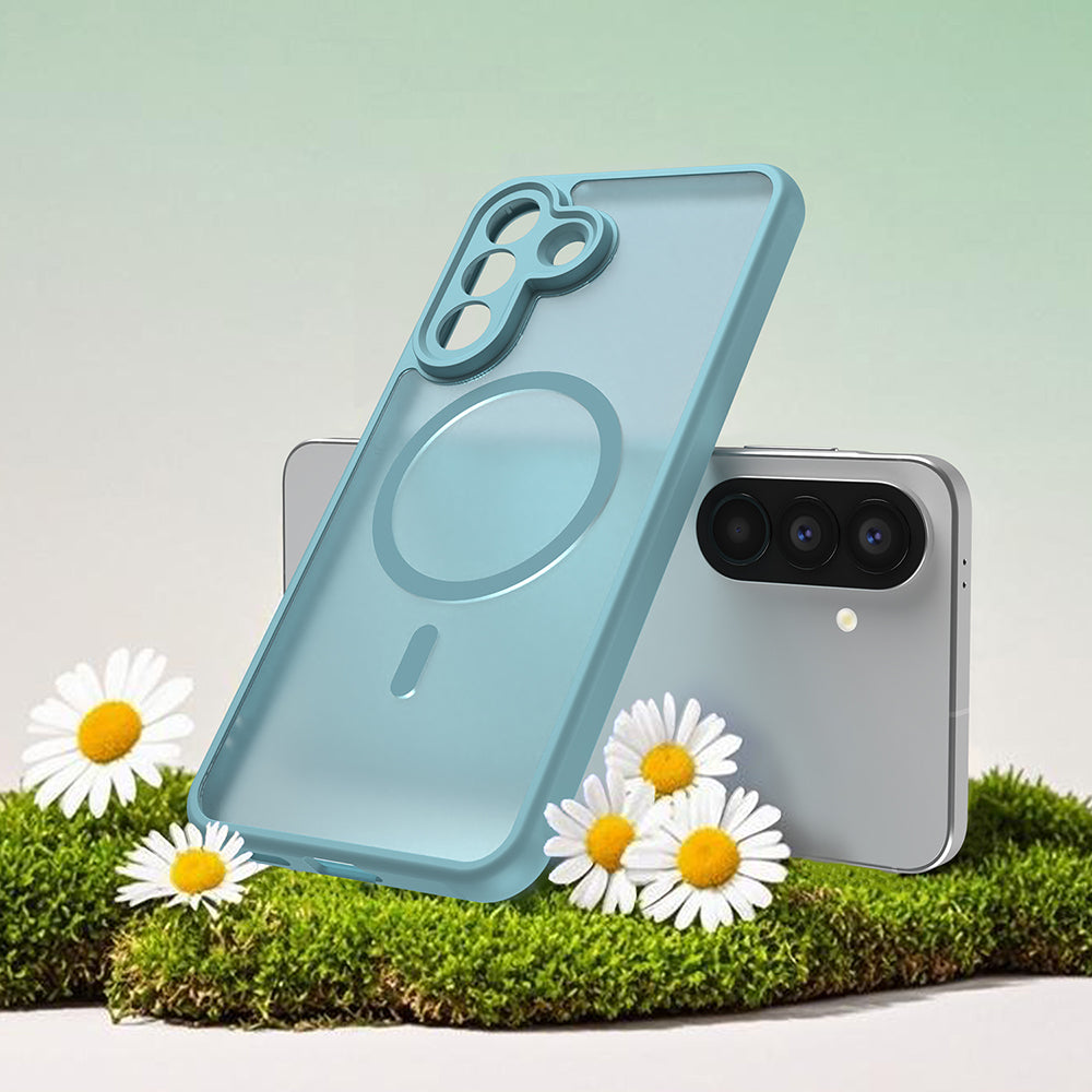 Custodia MagSafe per Samsung Galaxy A57 5G, Techsuit, HaloFrost II, Verde Chiaro