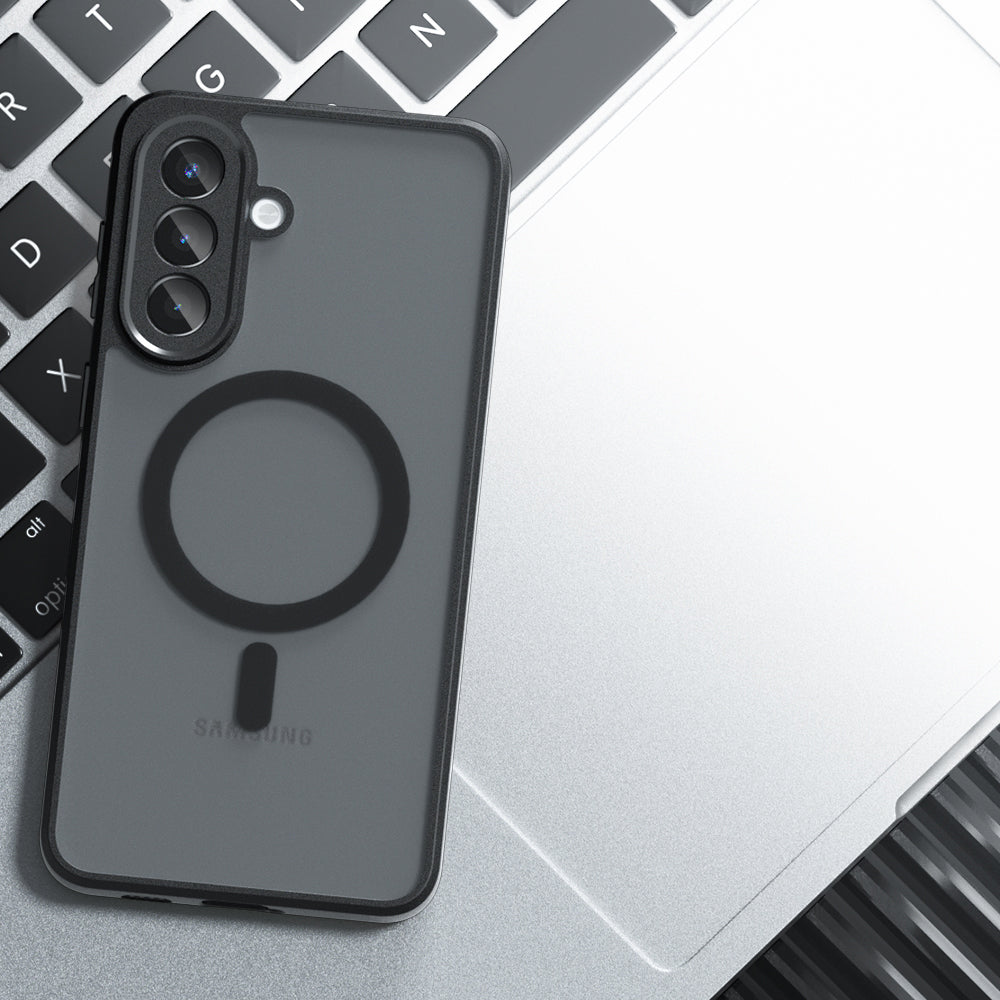 Custodia MagSafe per Samsung Galaxy A57 5G, Techsuit, PureFrost, Nera Satinata