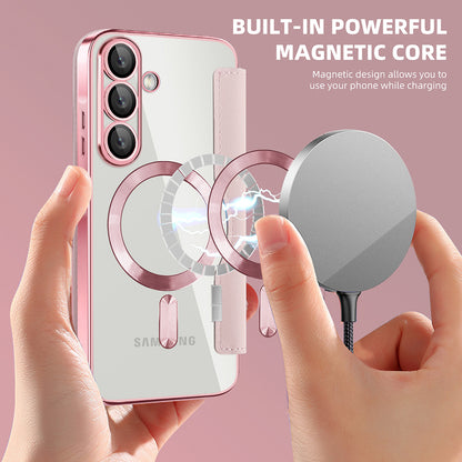 Custodia MagSafe per Samsung Galaxy A57 5G, Techsuit, SmartMag Book, Rosa