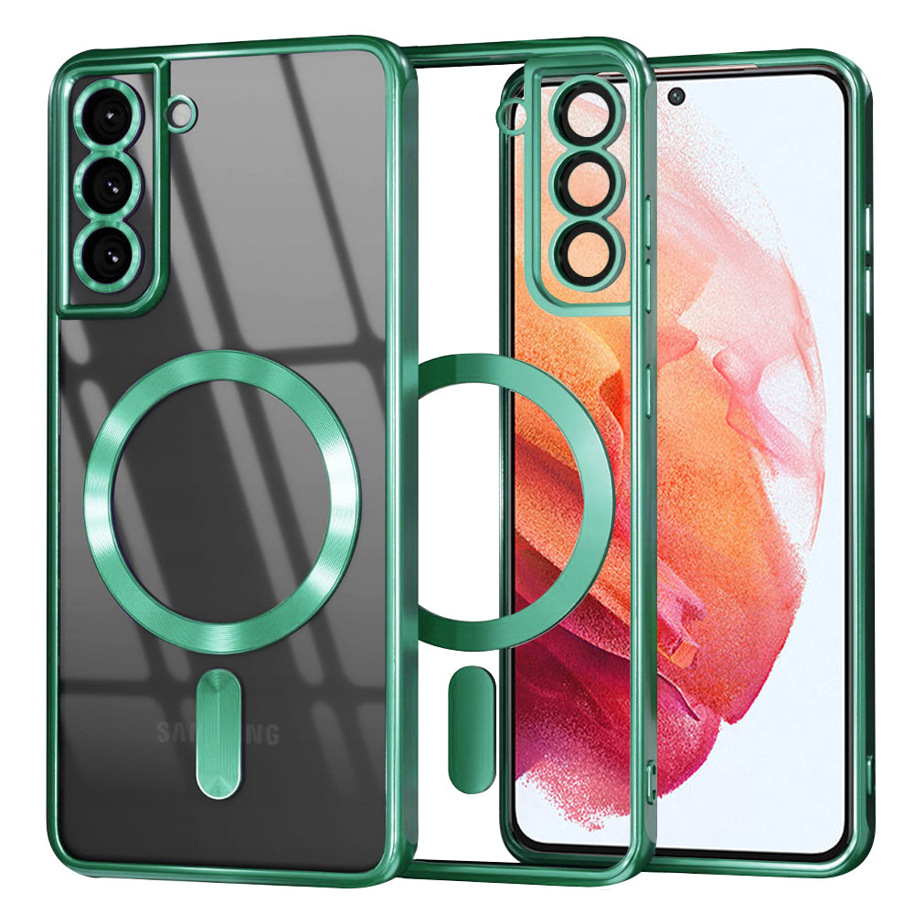 Custodia MagSafe per Samsung Galaxy S21 5G G991, Techsuit, Luxury Crystal, Verde Chiaro