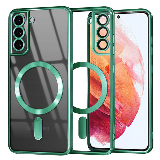Custodia MagSafe per Samsung Galaxy S21 5G G991, Techsuit, Luxury Crystal, Verde Chiaro