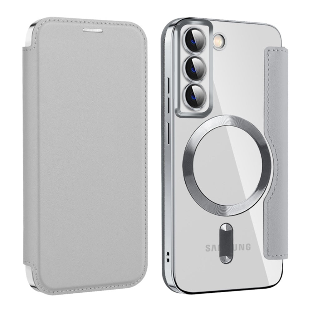 MagSafe Case for Samsung Galaxy S22 5G S901, Techsuit, SmartMag Book, Gray