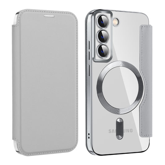 Custodia MagSafe per Samsung Galaxy S22 5G S901, Techsuit, SmartMag Book, Grigio