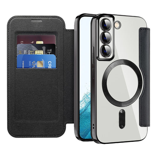 Custodia MagSafe per Samsung Galaxy S22 5G S901, Techsuit, SmartMag Book, Nera