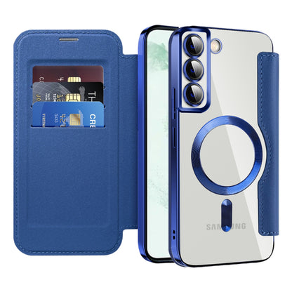 Custodia MagSafe per Samsung Galaxy S22+ 5G S906, Techsuit, SmartMag Book, Blu
