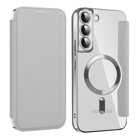 Custodia MagSafe per Samsung Galaxy S22+ 5G S906, Techsuit, SmartMag Book, Grigio