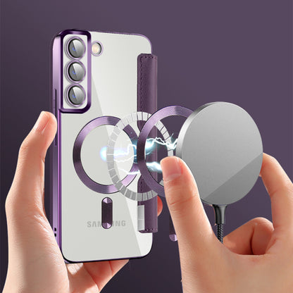 Custodia MagSafe per Samsung Galaxy S22+ 5G S906, Techsuit, SmartMag Book, Viola