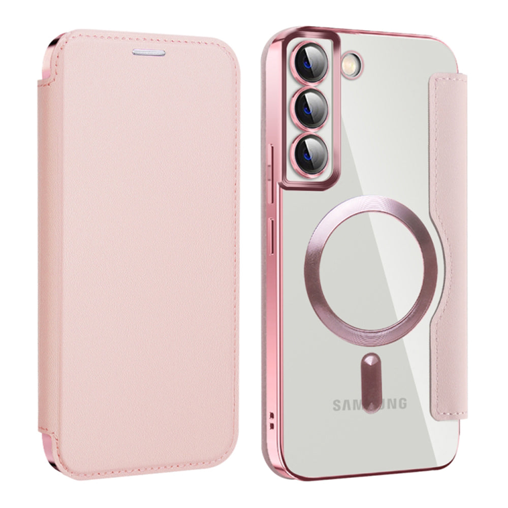 Custodia MagSafe per Samsung Galaxy S22+ 5G S906, Techsuit, SmartMag Book, Rosa