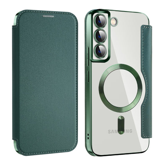 Custodia MagSafe per Samsung Galaxy S22+ 5G S906, Techsuit, SmartMag Book, Verde