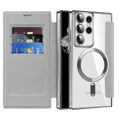 MagSafe Case for Samsung Galaxy S22 Ultra 5G S908, Techsuit, SmartMag Book, Gray