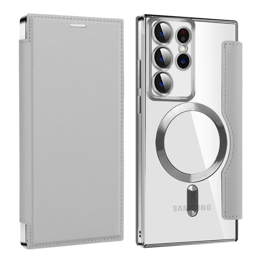 Custodia MagSafe per Samsung Galaxy S22 Ultra 5G S908, Techsuit, SmartMag Book, Grigio