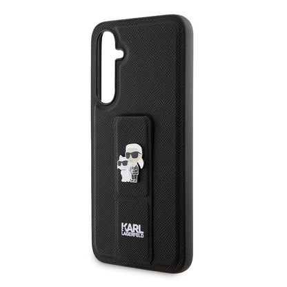 Custodia MagSafe per Samsung Galaxy S23 FE S711, Karl Lagerfeld, Saffiano Gripstand Karl & Choupette, Blu