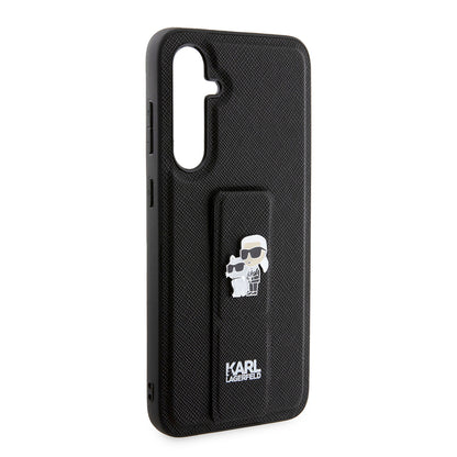 Custodia MagSafe per Samsung Galaxy S23 FE S711, Karl Lagerfeld, Saffiano Gripstand Karl & Choupette, Blu