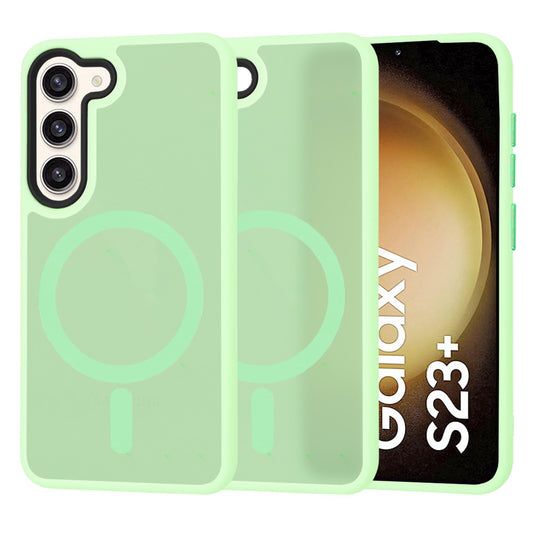Custodia MagSafe per Samsung Galaxy S23+ S916, Techsuit, HaloFrost, Verde Chiaro