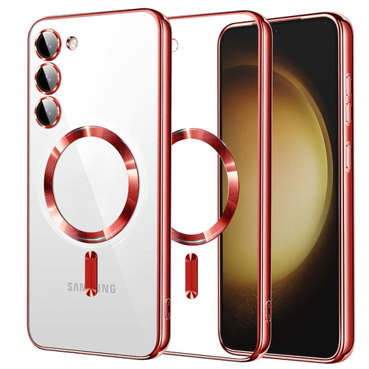Custodia MagSafe per Samsung Galaxy S23+ S916, Techsuit, Luxury Crystal, Rossa
